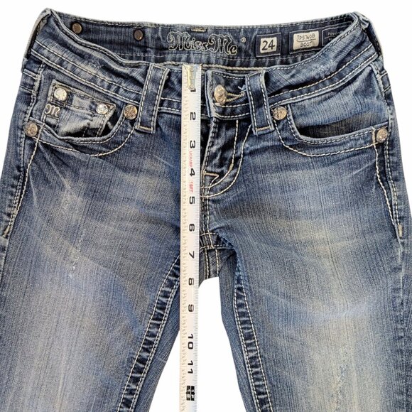 Miss Me Size 24 Tall Long Bootcut Jeans Embellished Pockets Style# JP5740B - Picture 7 of 9